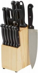 Amazon Basics 14-Piece Knife Set with Block