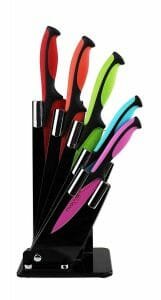 Kitchen Knife Block Set With Colour Coding - 5 Piece Coloured Knives Set