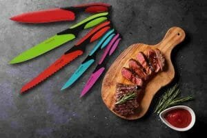 Kitchen Knife Block Set With Colour Coding - 5 Piece Coloured Knives Set Review